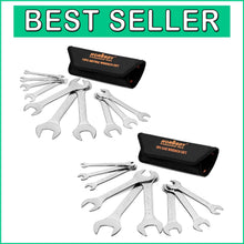 Load image into Gallery viewer, Professional Grade 19-Piece Wrench Set - SAE &amp; Metric, Super Thin with Pouch