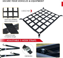 Load image into Gallery viewer, Rip-Stop Heavy-Duty Cargo Net for Trucks with Adjustable Straps - 42" x 50"