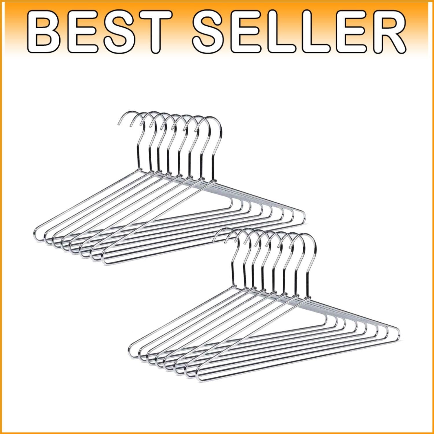 60 Heavy Duty Metal Hangers with Polished Chrome Finish for Ultimate Durability