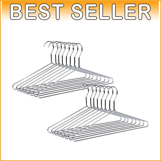 60 Heavy Duty Metal Hangers with Polished Chrome Finish for Ultimate Durability