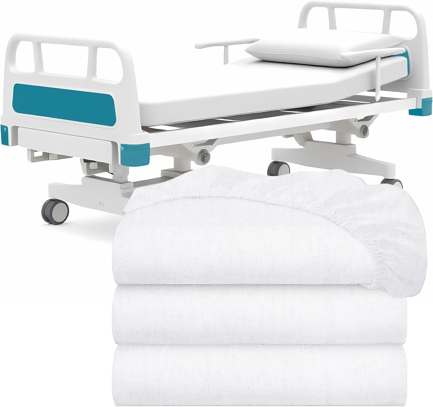 Durable Machine Washable Hospital Bed Sheets - Set of 3, 36" x 80" Size