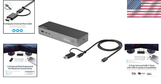 Universal Hybrid Laptop Docking Station - Dual 4K HDMI & DisplayPort Support