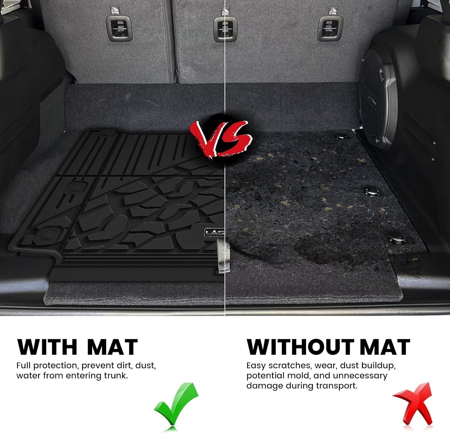 Durable All-Weather Cargo Mat for Jeep Wrangler Unlimited 4XE 2021-2025 Edition