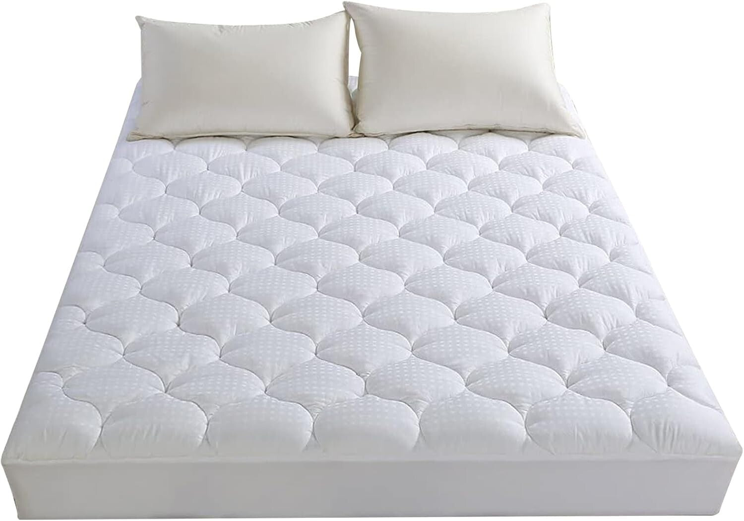 Luxurious King Mattress Pad - Quilted Cotton Cooling Soft Pillow Top Protector