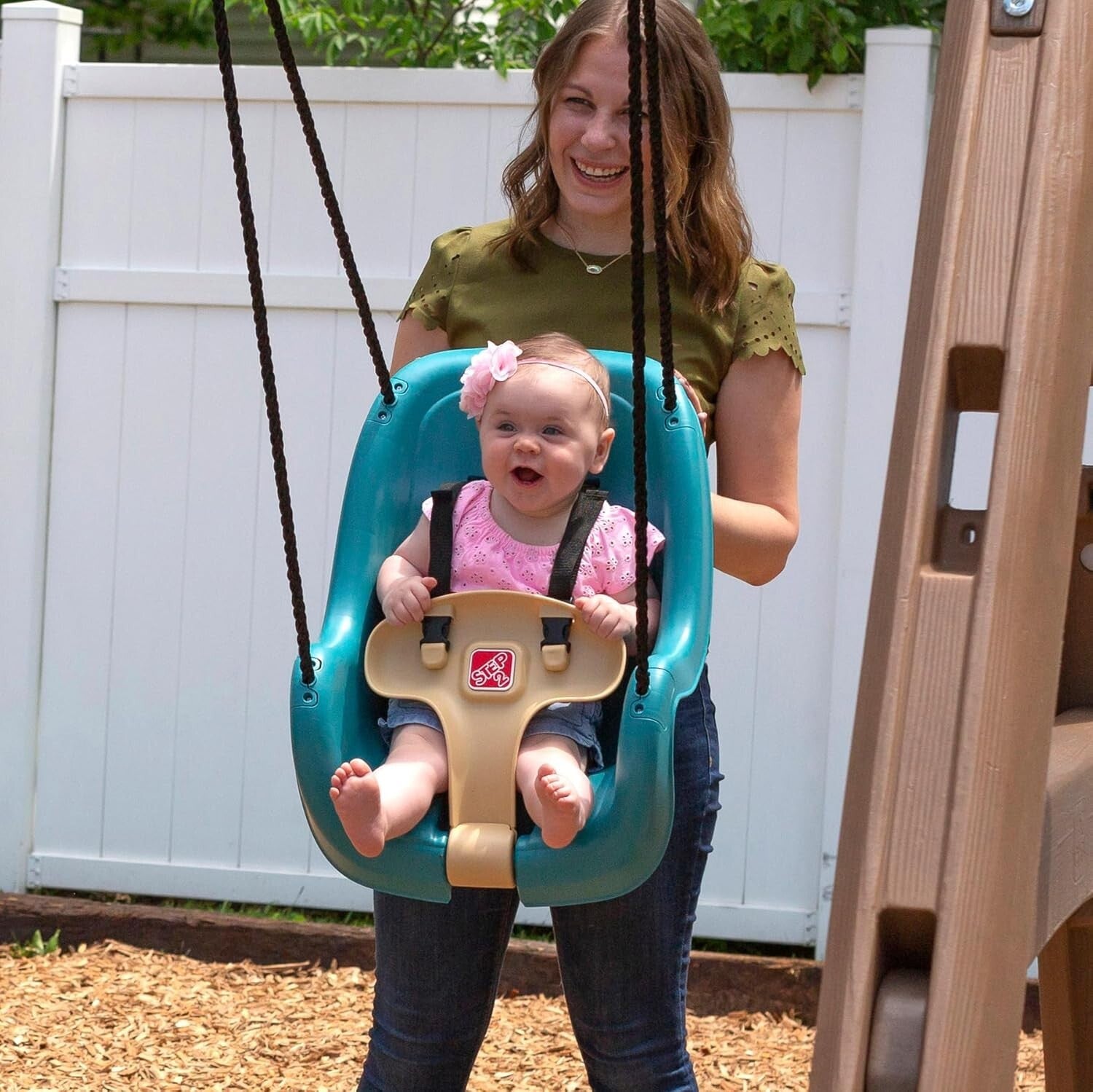 Durable Infant to Toddler Bucket Swing - Safe Outdoor Fun for Ages 9 Months+