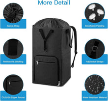 Load image into Gallery viewer, Large Durable Backpack Hamper with Zipper and Drawstring Closure for Easy Use