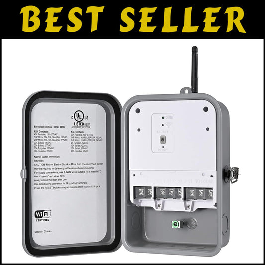 40A Outdoor Pool Timer with Voice Control - Alexa & Google Assistant Compatible