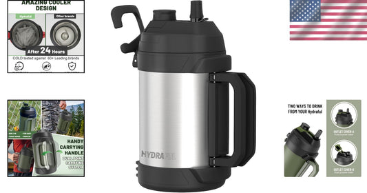 1 Gallon Stainless Steel Insulated Water Bottle for Gym, Hiking & Camping