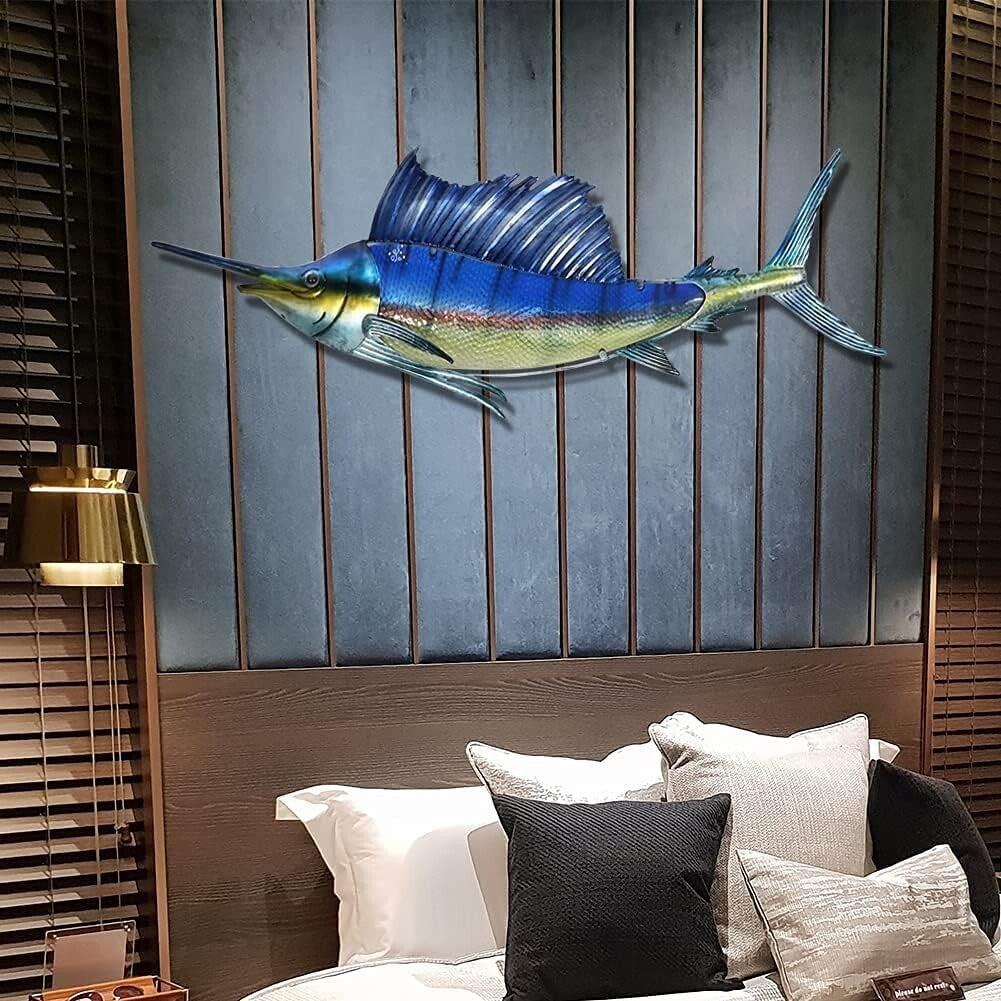 Stunning 36 Inch Sailfish Metal Wall Art - Perfect Gift for Fish Lovers