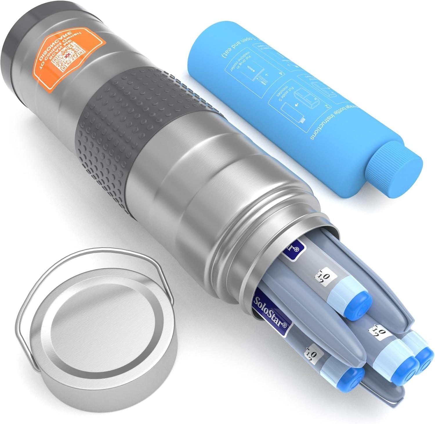 Elegant Insulin Cooler Organizer for 5-7 Pens - Travel Ready & QR Code Enabled