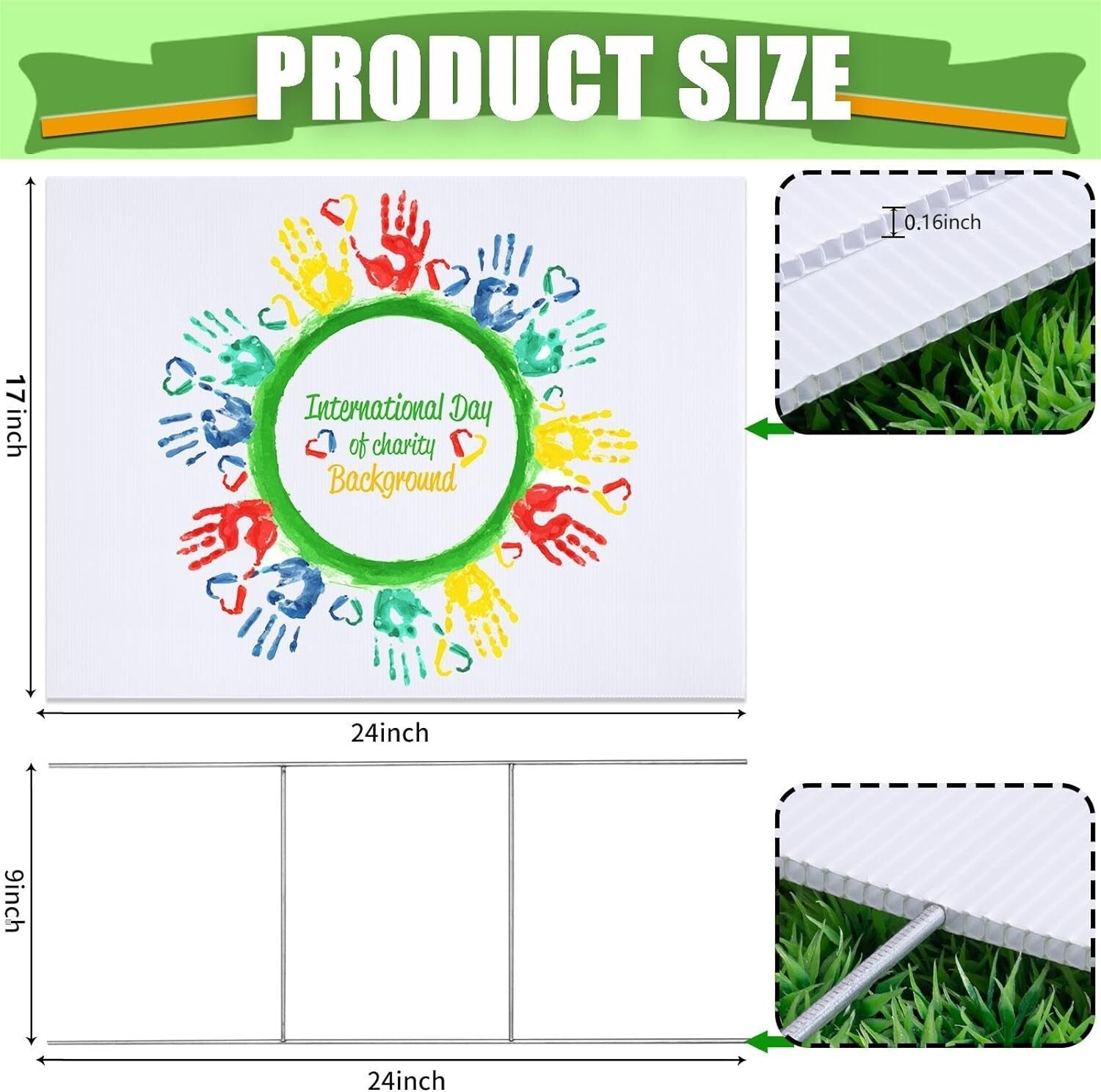 DIY Customizable Blank Yard Signs Kit with Metal Stakes - Weatherproof 10-Pack