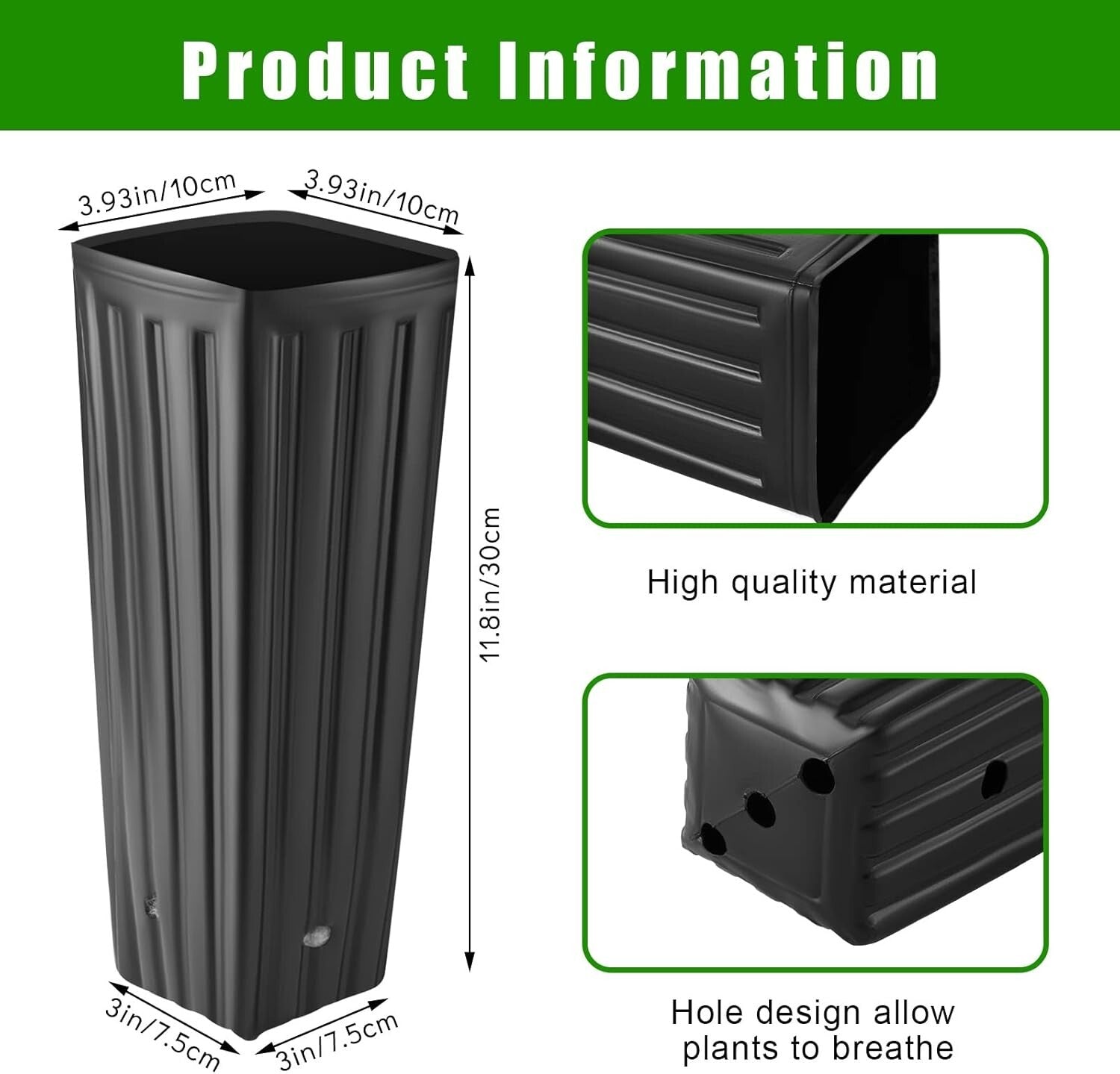 400 Pcs Tall Plastic Nursery Pots with Drainage for Indoor/Outdoor Gardening