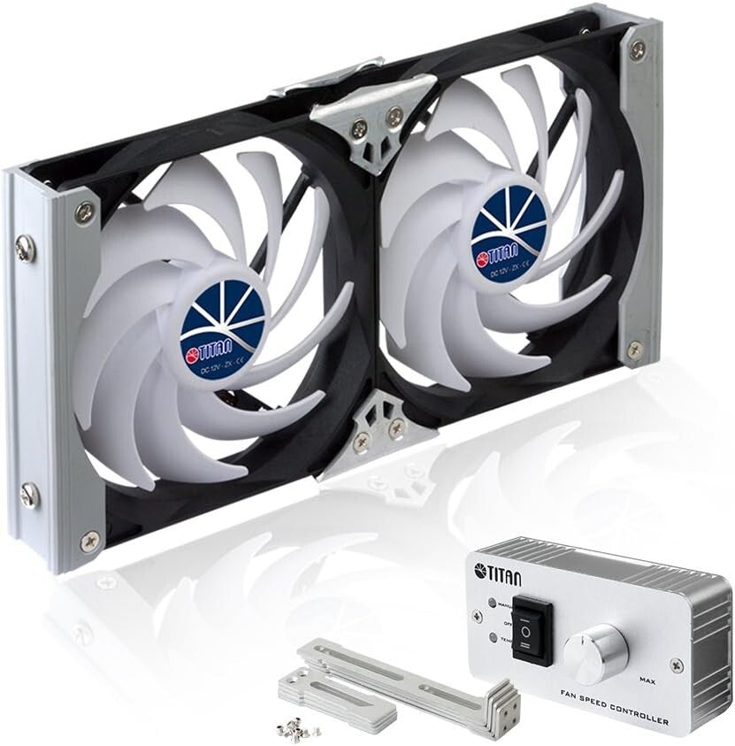 Efficient Rack-Mounted 12V/24V Double Fan for Refrigerators & Mobile Cooling