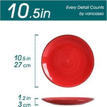 Load image into Gallery viewer, Assorted Color 10.5-inch Ceramic Dinner Plates - Microwave &amp; Dishwasher Safe