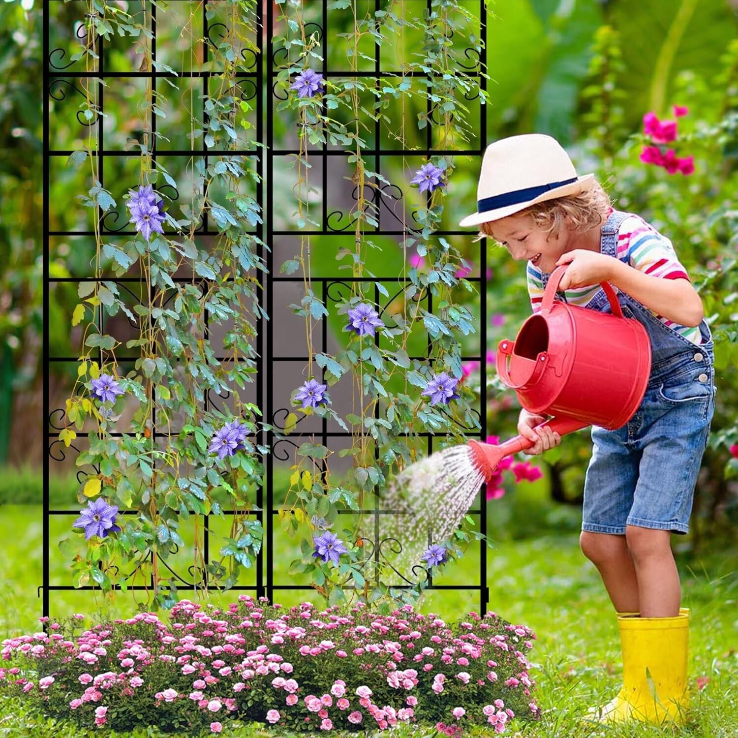 Versatile 4-Panel Outdoor Iron Garden Arch - Cultivate Stunning Climbing Plants