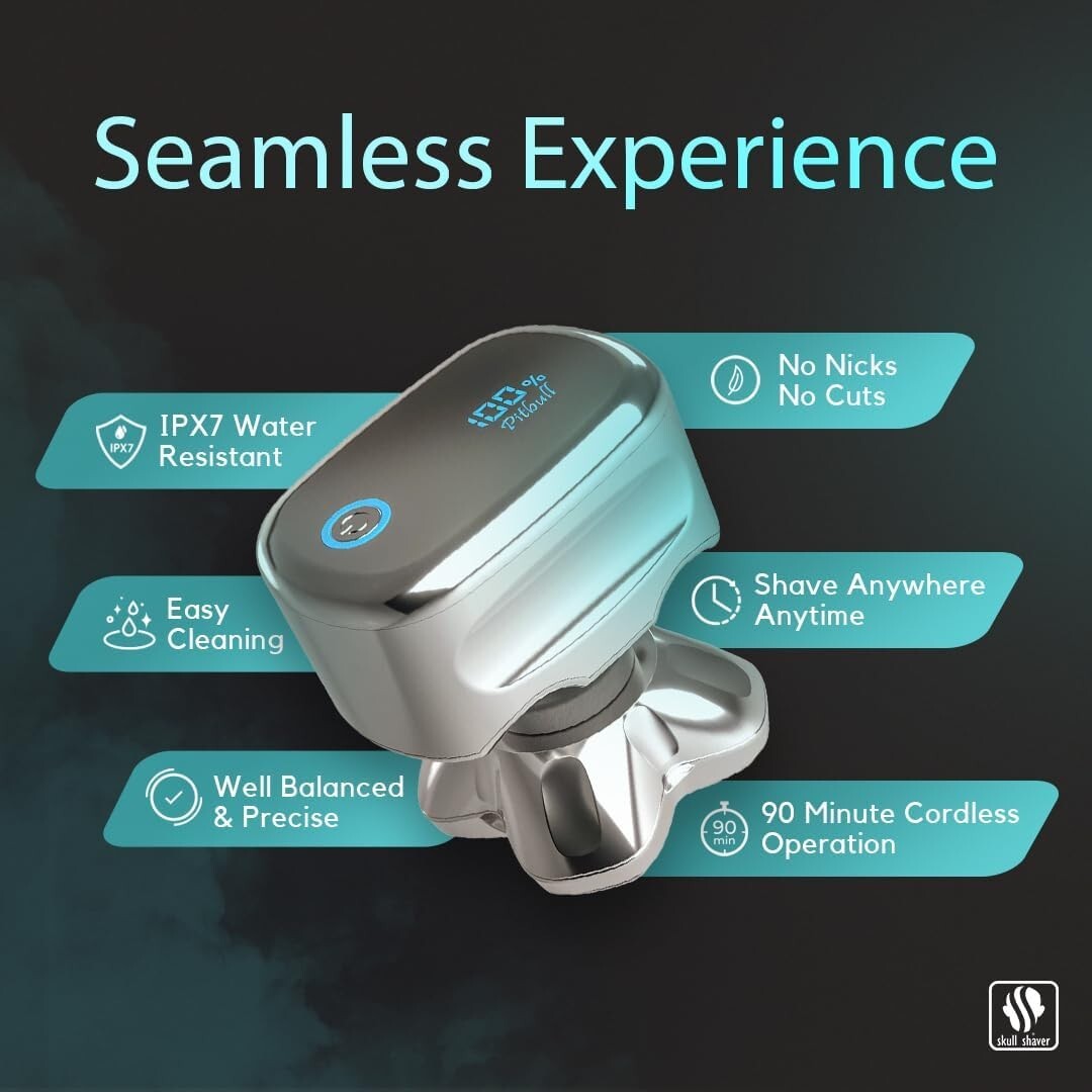 Pitbull Platinum PRO PX5 Waterproof Head and Face Shaver with Travel Case