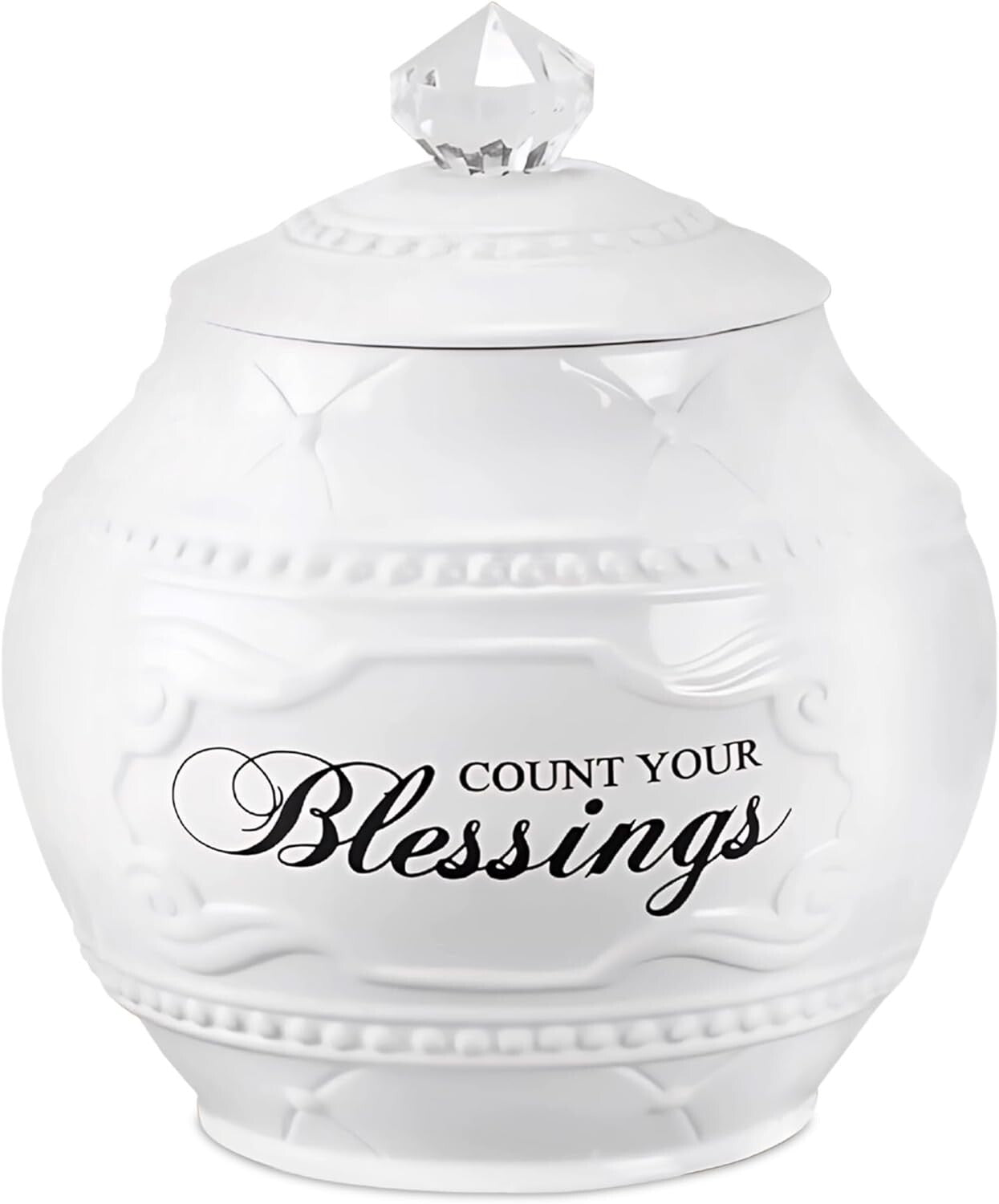 Ceramic Blessing Jar with 36 Cards - Inspirational Home Decor for Gratitude