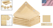 Load image into Gallery viewer, Versatile 8' x 8' Outdoor Shade Cloth with Easy Tie Installation - Wheat Color