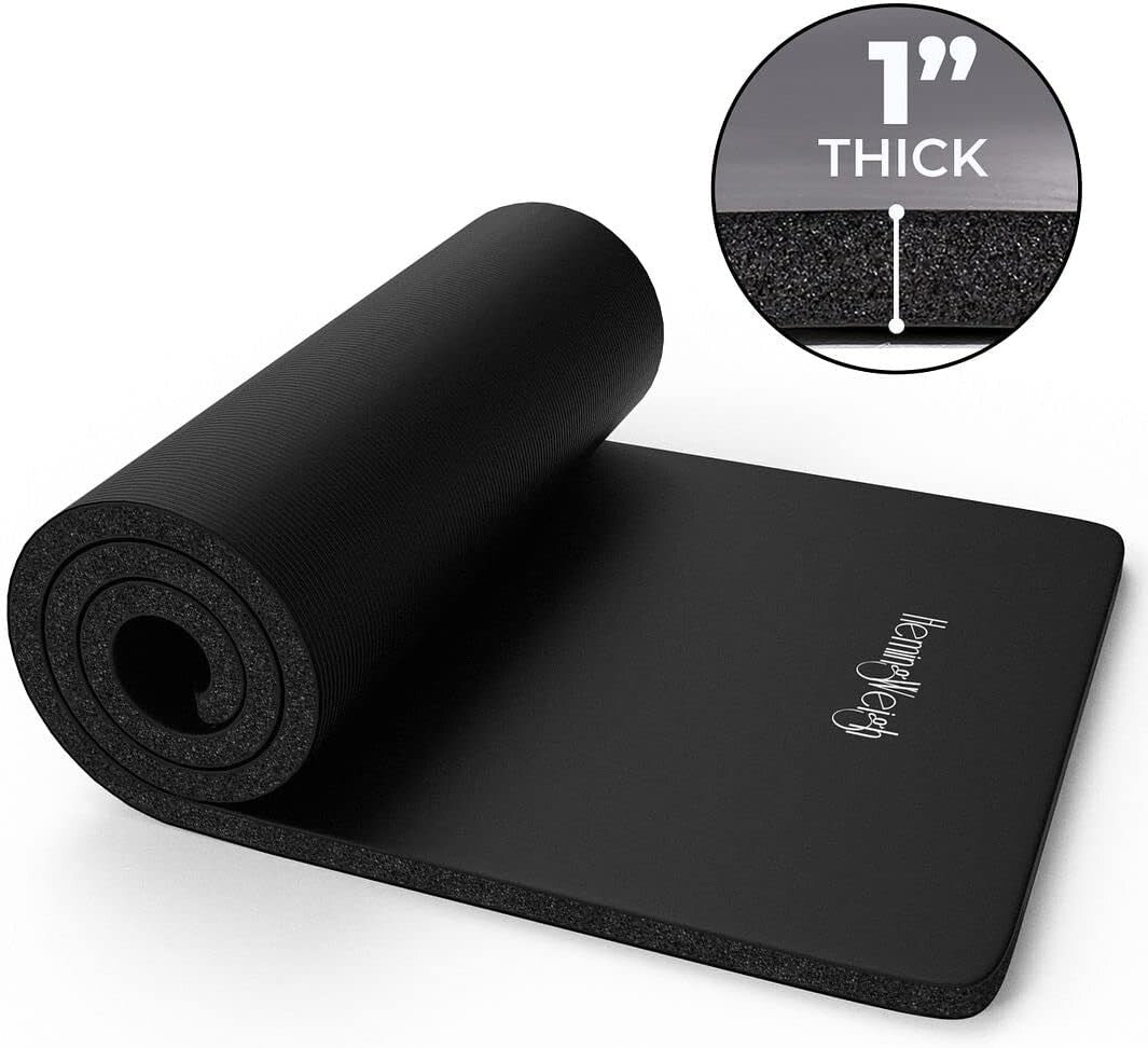 1-Inch Extra Thick Non-Slip Yoga Mat - Lightweight & Portable for Home Workouts
