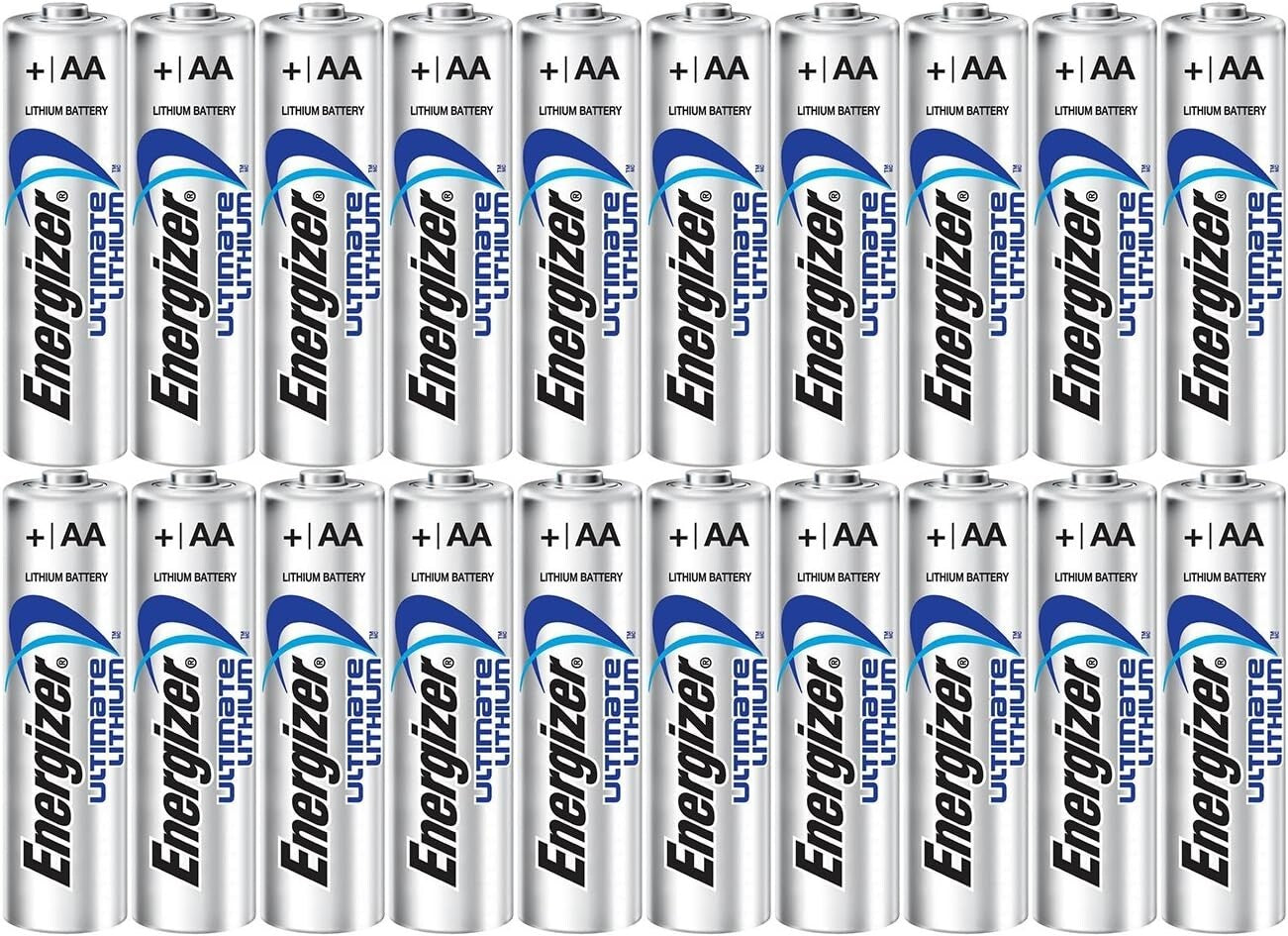20-Pack Ultimate Lithium AA Batteries - Long-Lasting Power for Cameras & GPS