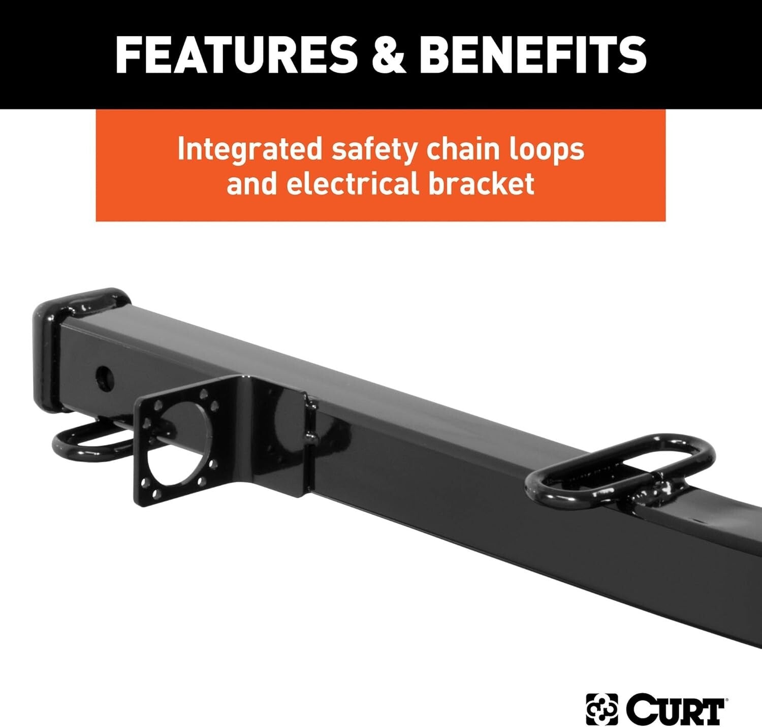 Durable Carbon Steel Hitch Receiver Adapter - 2" Shank, Black Powder Coat Finish