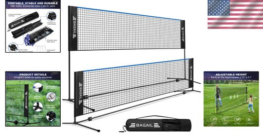 Durable Portable Sports Net - Height Adjustable and Quick to Setup for Fun Games