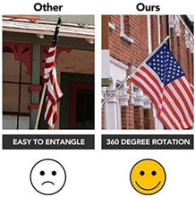 Load image into Gallery viewer, Patriotic American Flag Pole Kit with Anti-Tangle Rings - 2 Pack for Home Use