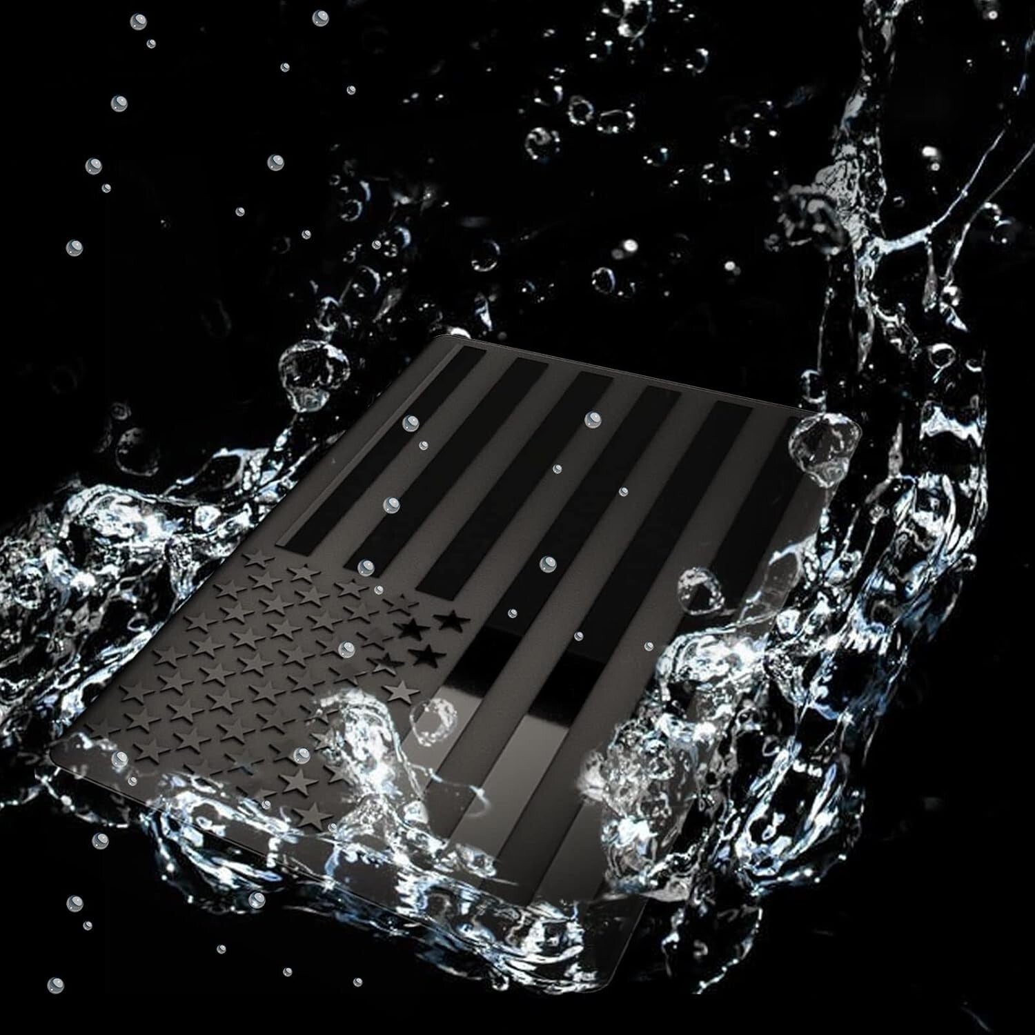 Durable 3D Metal All Black American Flag Stickers - 20 Pack for Cars & Laptops