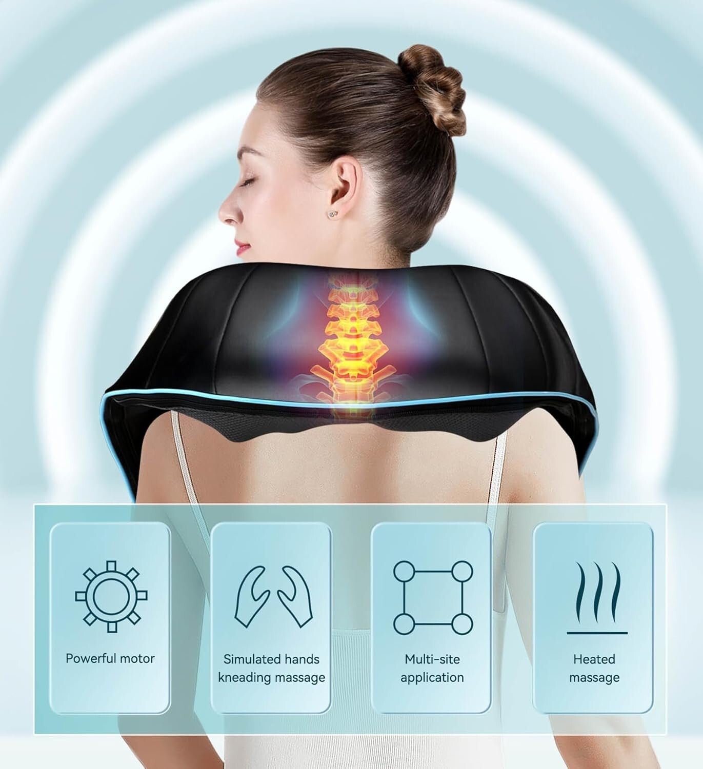 Portable Deep Tissue Shiatsu Massager with Heat – Ideal Gift for Wellness Lovers