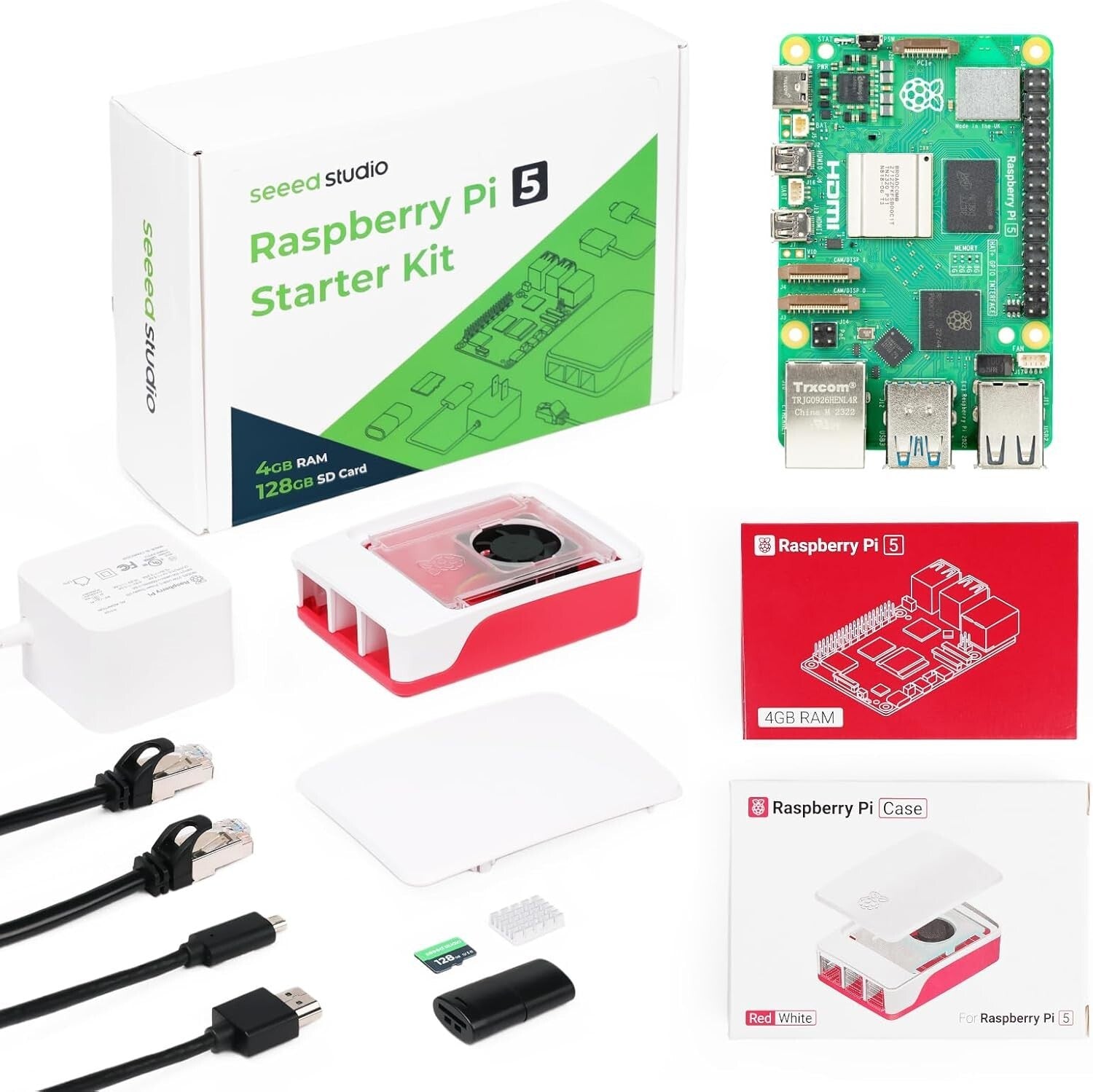 4GB Raspberry Pi 5 Starter Kit with Active Cooling Case & Tech Support Included
