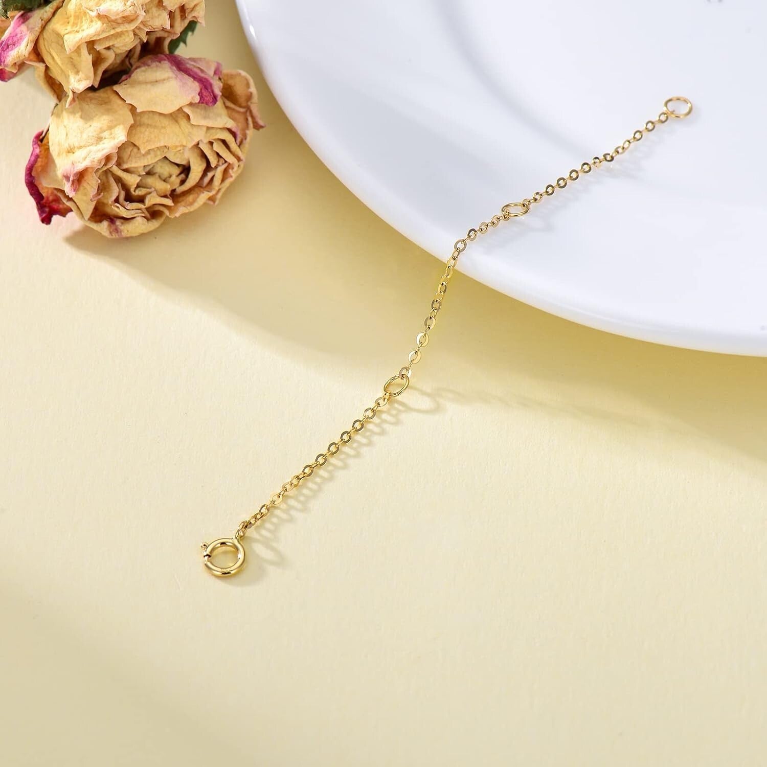 14K Gold Adjustable Necklace Extender 2-4 Inch for Elegant Jewelry Versatility