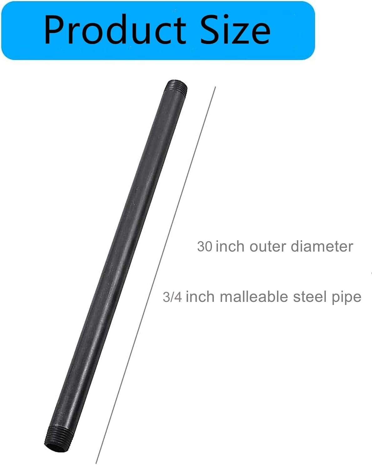 Easy Assembly 3/4” x 30” Industrial Pipe Fittings - Perfect for Unique Shelves