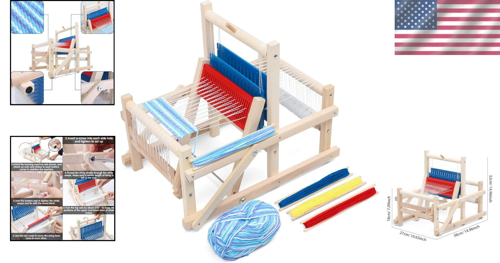 Foldable Craft Weaving Loom - Hand-Knitting Toy for Skill Development in Kids