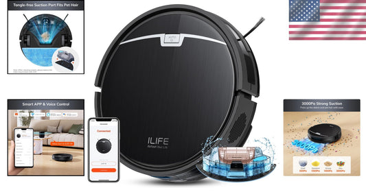 Advanced V9 Robot Cleaner: 3000Pa Suction, Tangle-Free For Effortless Cleanings