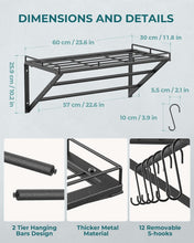 Load image into Gallery viewer, Elegant 23-Inch Hanging Pot Rack with Rust-Resistant Iron and Adjustable Hooks