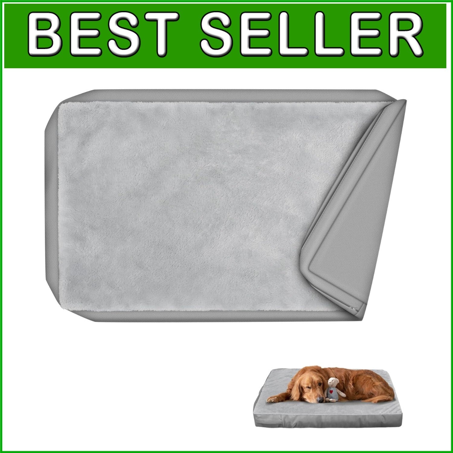 Heavy-Duty Waterproof Dog Bed Cover, Fluffy Design 48"L x 36"W for Large Pets