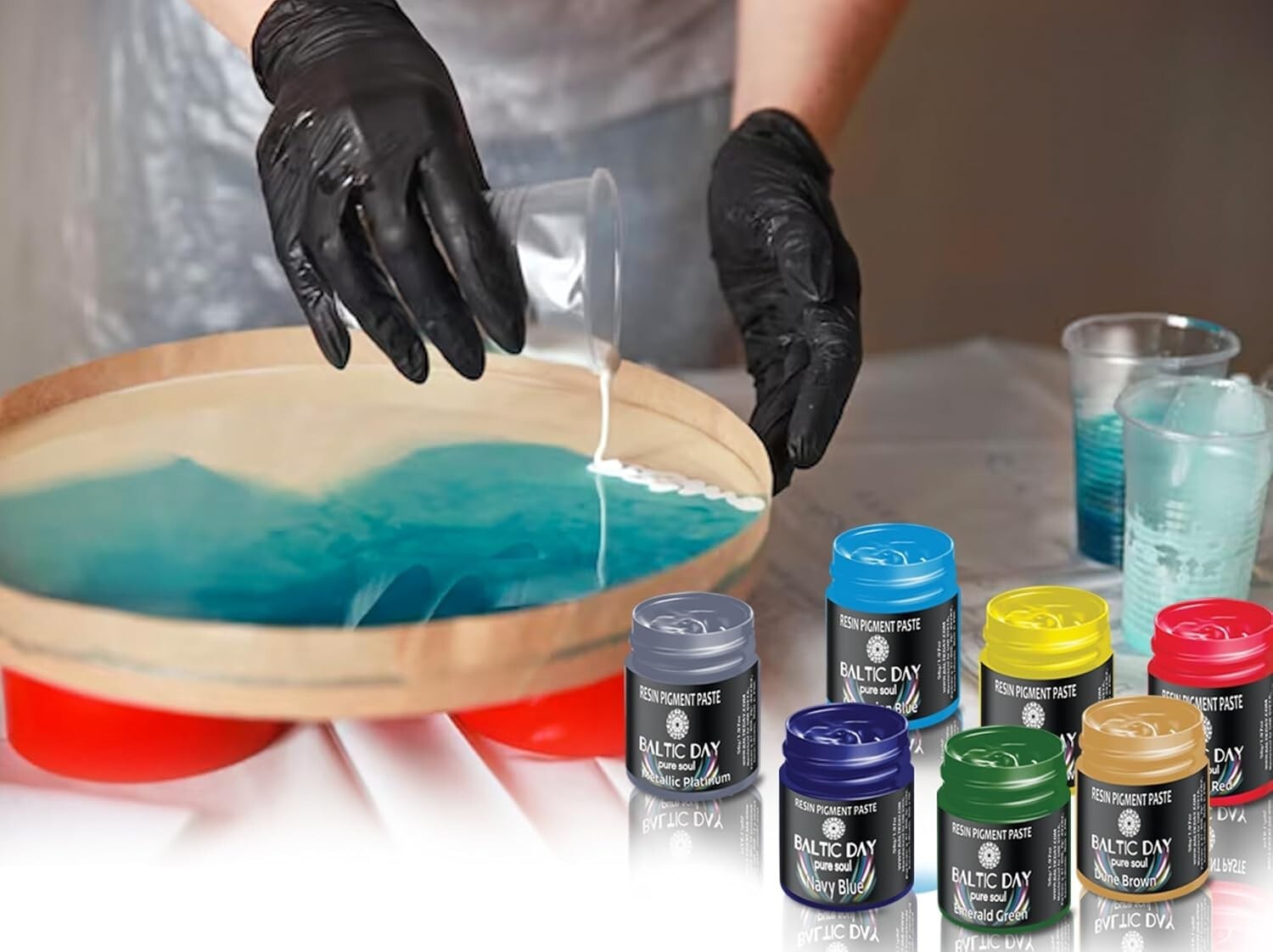 50-Piece Epoxy Resin Pigment Paste Set for Vibrant Arts & Crafts - 10g Jars