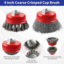 Load image into Gallery viewer, 20 Pack 4" Heavy Duty Wire Wheel Cup Brush Set for Angle Grinders - Carbon Steel