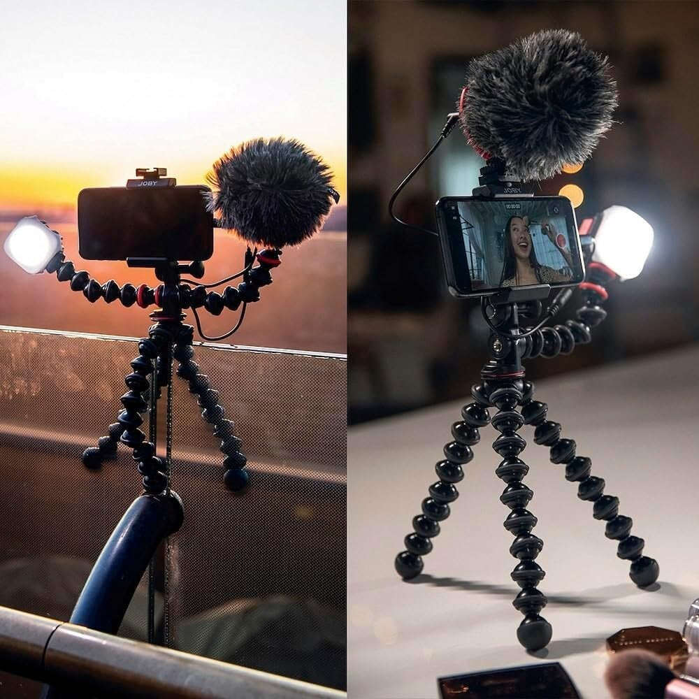 Lightweight GorillaPod Mobile Vlog Kit with Customizable Features & LED Light