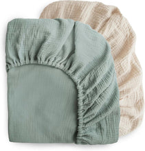 Load image into Gallery viewer, Cozy &amp; Soft Muslin Fitted Crib Sheets - Machine Washable 2-Pack in Chic Colors