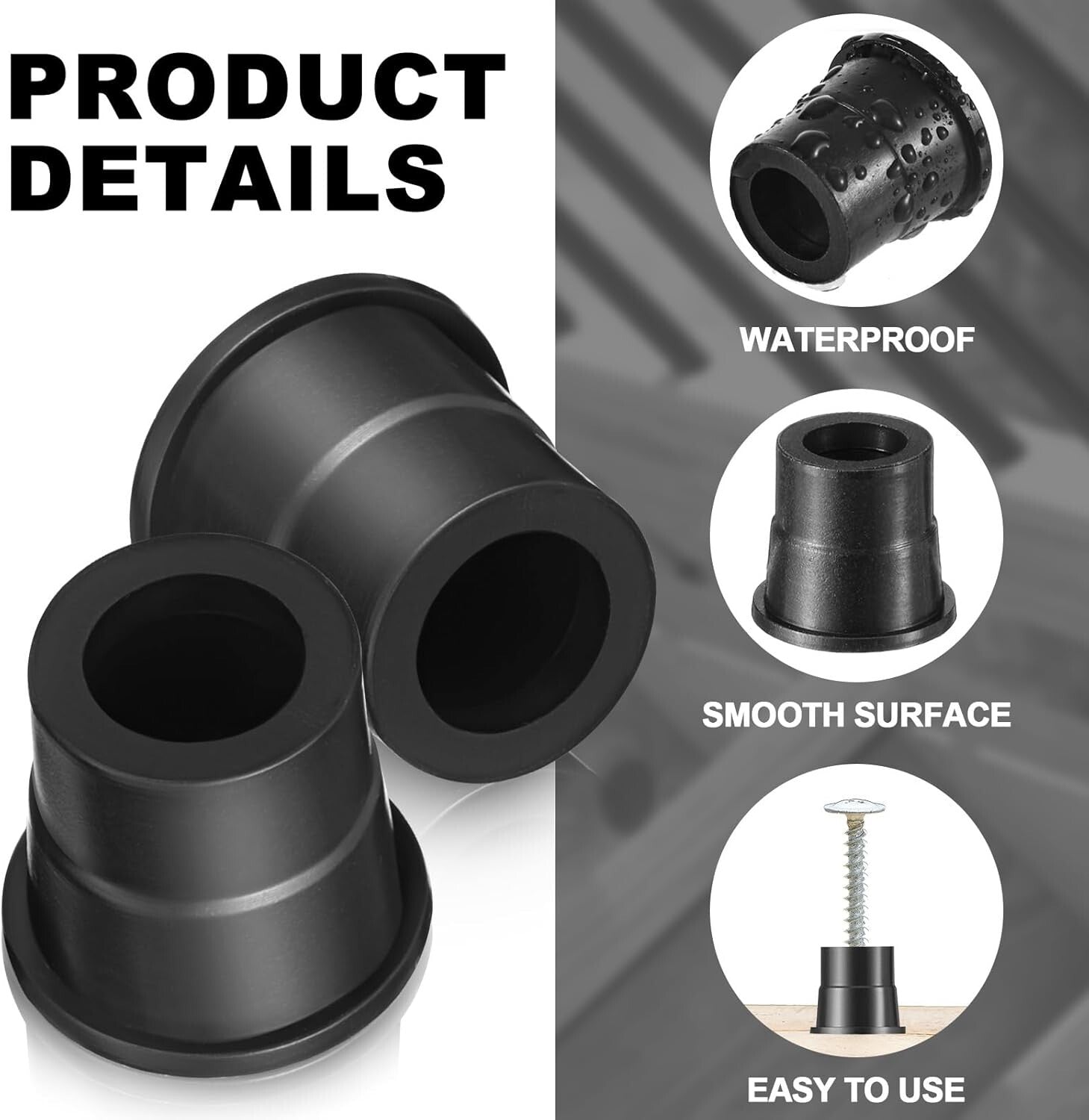 Heavy-Duty 600 Pack of Black Plastic Baluster Connectors for Indoor/Outdoor Use