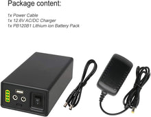Load image into Gallery viewer, Compact Rechargeable 12V Lithium-Ion Battery Pack for LED, Cameras &amp; Devices