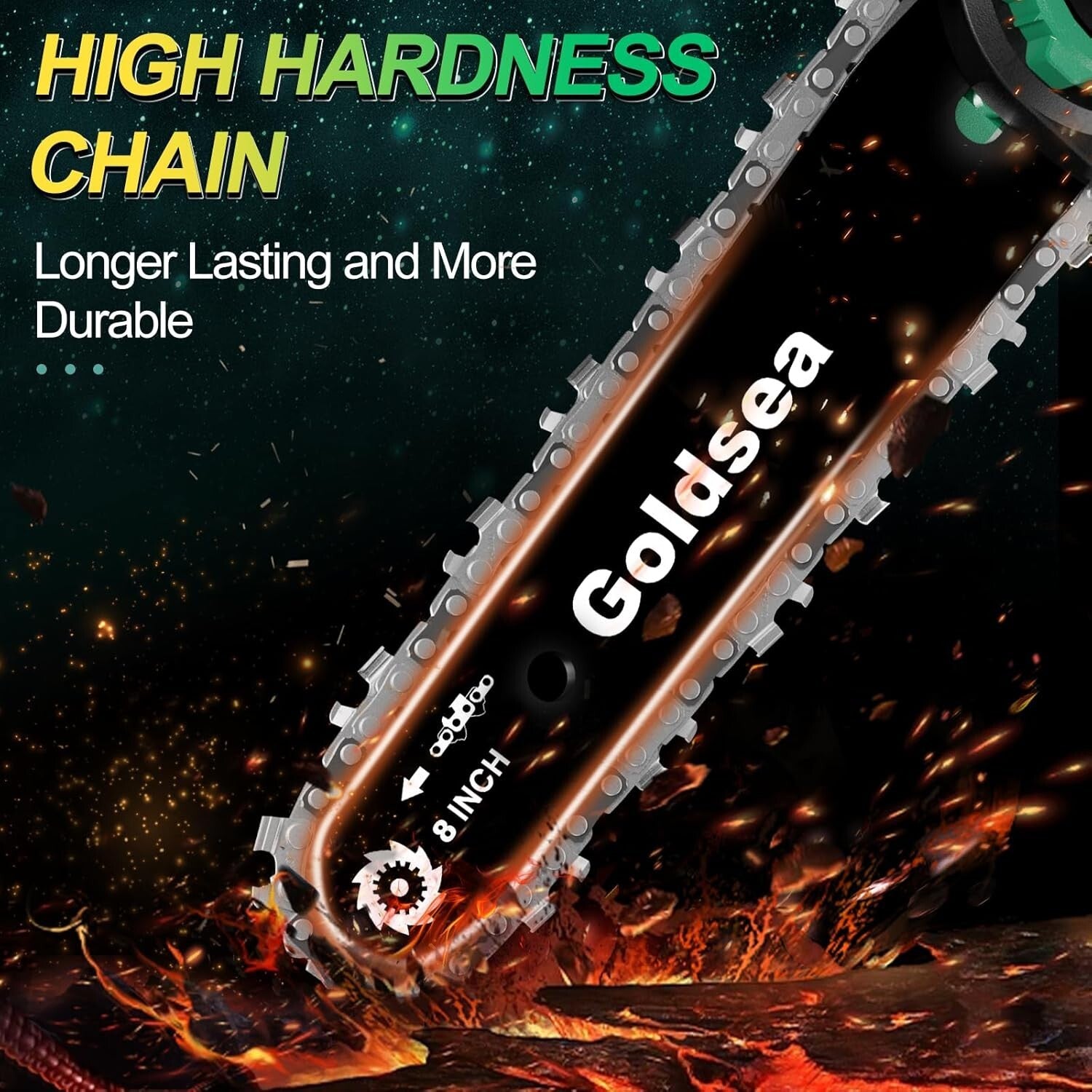 Efficient 8 Inch Cordless Chainsaw - Ideal Tool for Home Garden Maintenance