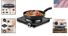 Load image into Gallery viewer, Single Electric Cooktop: 1500W Portable Burner Compatible with All Cookware