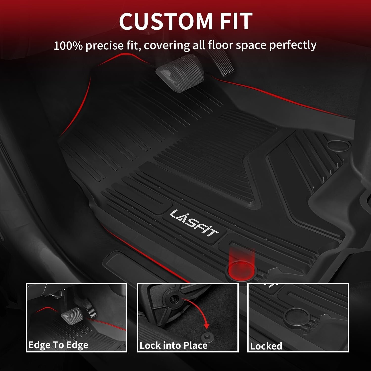 Eco-Friendly Black Floor Liners for Ram 1500 Crew Cab 2019-2024 - Versatile Fit
