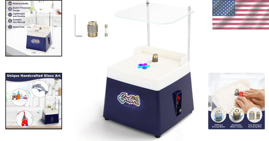 Compact 4200RPM Stained Glass Grinder with Widened Baffle & Water Absorption