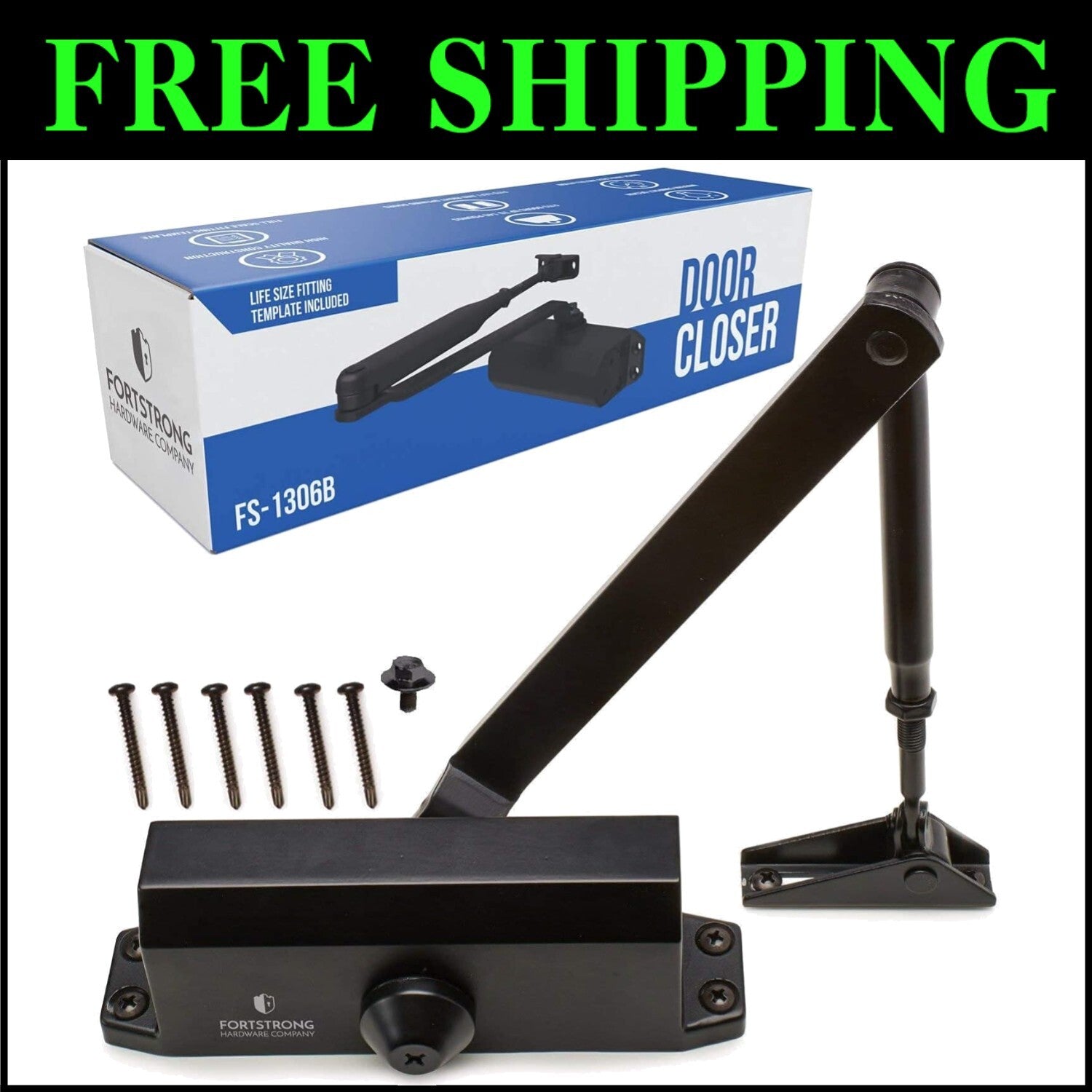 Adjustable Automatic Door Closer with Installation Kit - Ultra-Secure & Stylish