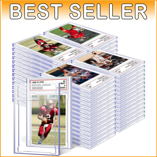 100 Pcs Modern Acrylic Trading Card Cases with Labels - Secure Storage Solution