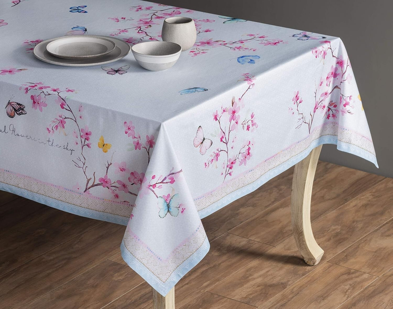 Durable Watercolor Design Tablecloth - Cotton 108" x 60" for Weddings & Parties