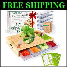 Load image into Gallery viewer, Space-Saving Bamboo Cutting Board &amp; Drawer Set - Perfect for Hosting and Gifting